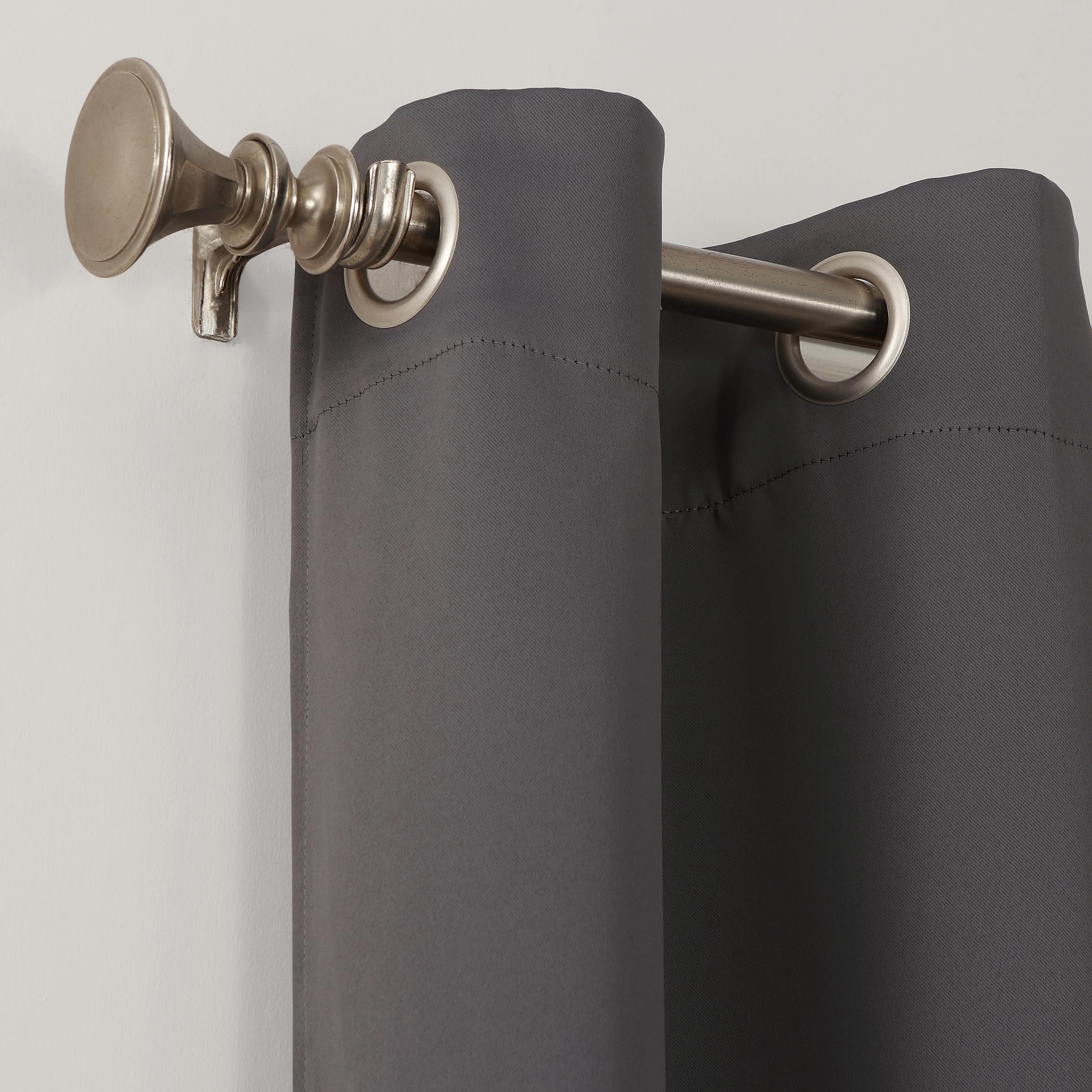 Sun Zero Easton Energy Saving Blackout Grommet Curtain Panel, 40" x 84", Charcoal