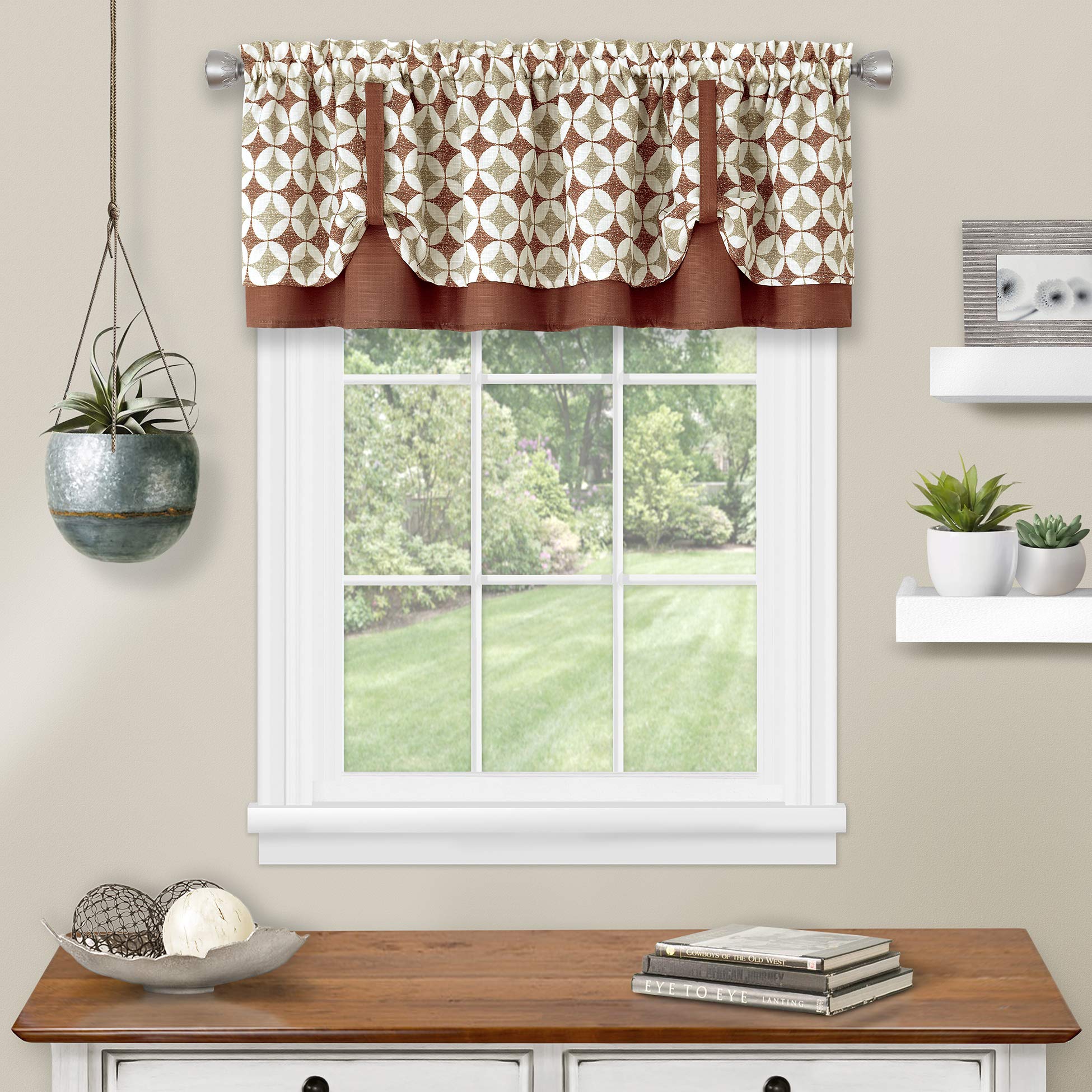 ACHIM Callie Double Layer Pickup Valance 58x14 - Spice/Tan