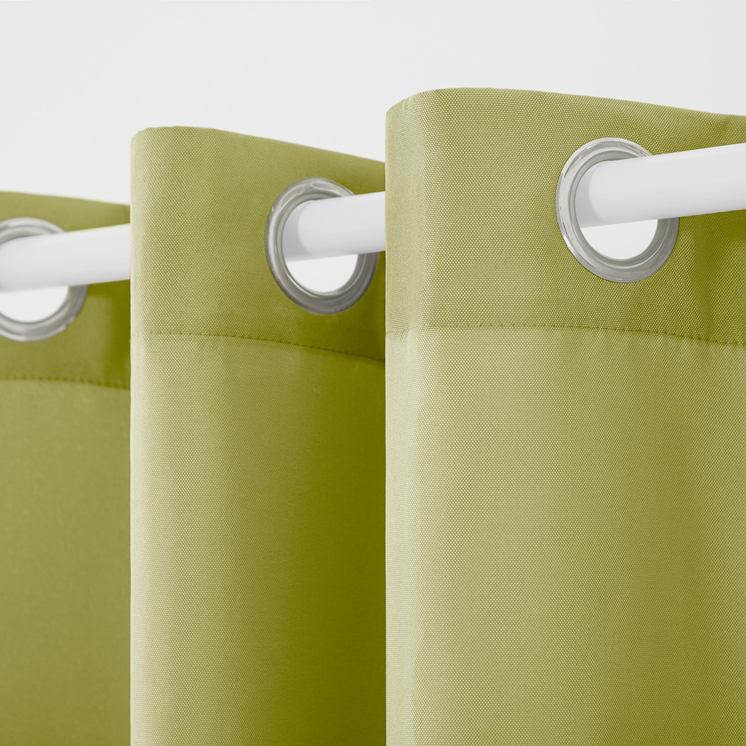 TOWN & COUNTRY BASICS Cabana Solid Heavyweight Indoor Outdoor Curtains, Light Filtering Opacity with Grommet Top, Water Repellent, 2-Pack Set, 54"x84", Kiwi Green