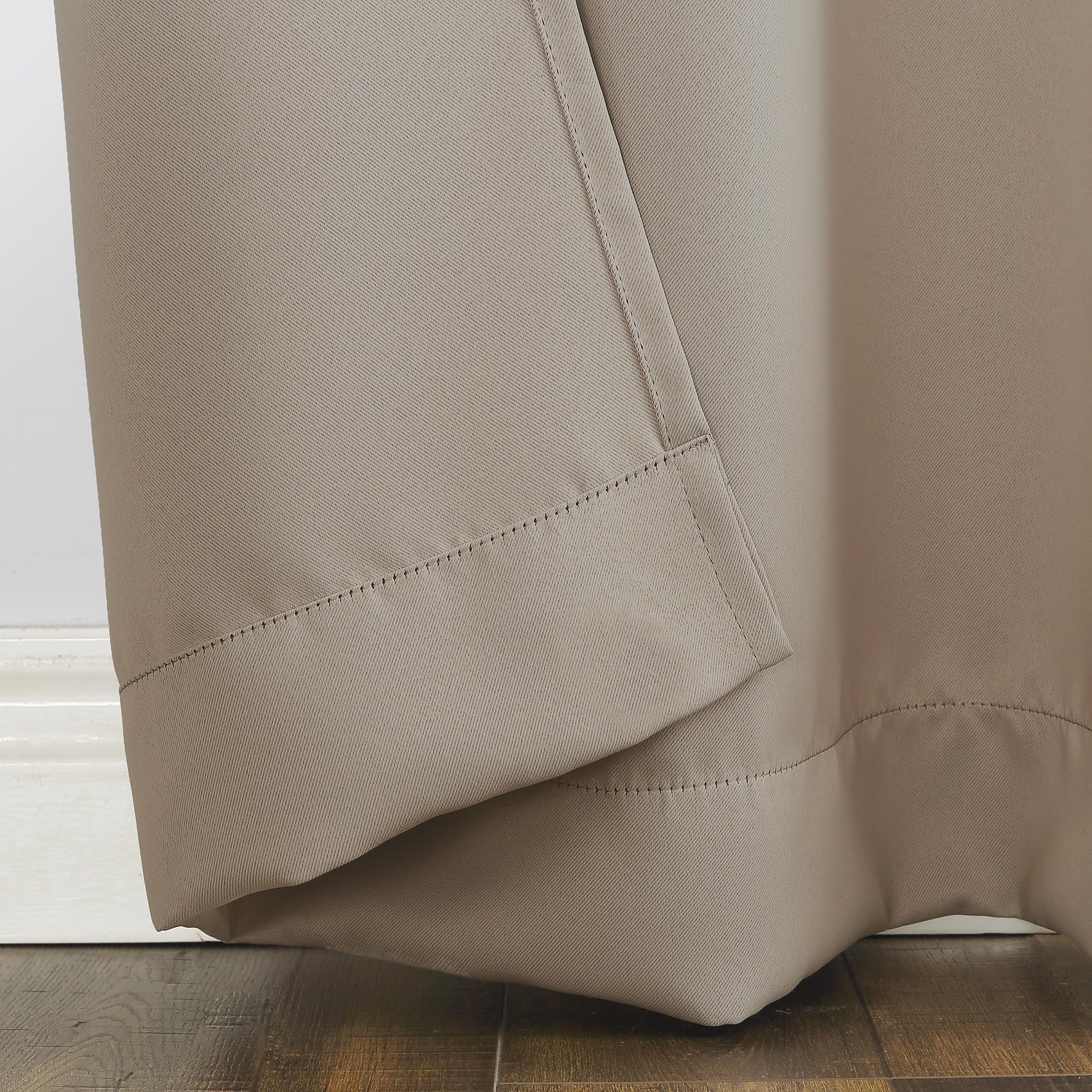 Sun Zero Easton Energy Saving Blackout Grommet Curtain Panel, 40" x 95", Stone