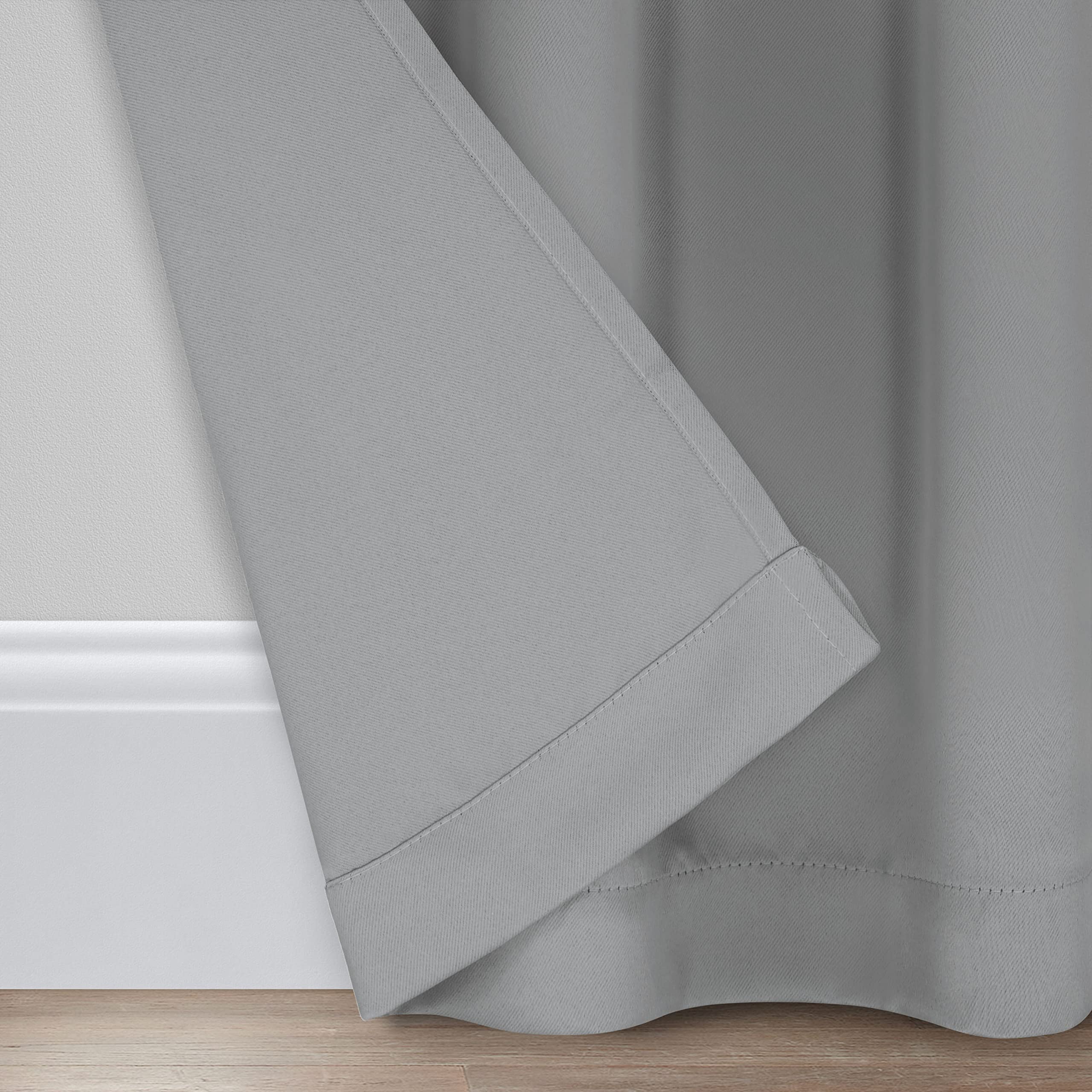Eclipse Darrell Modern Blackout Thermal Grommet Window Curtains for Bedroom or Living Room (Single Panel), 37 in x 84 in, Gray