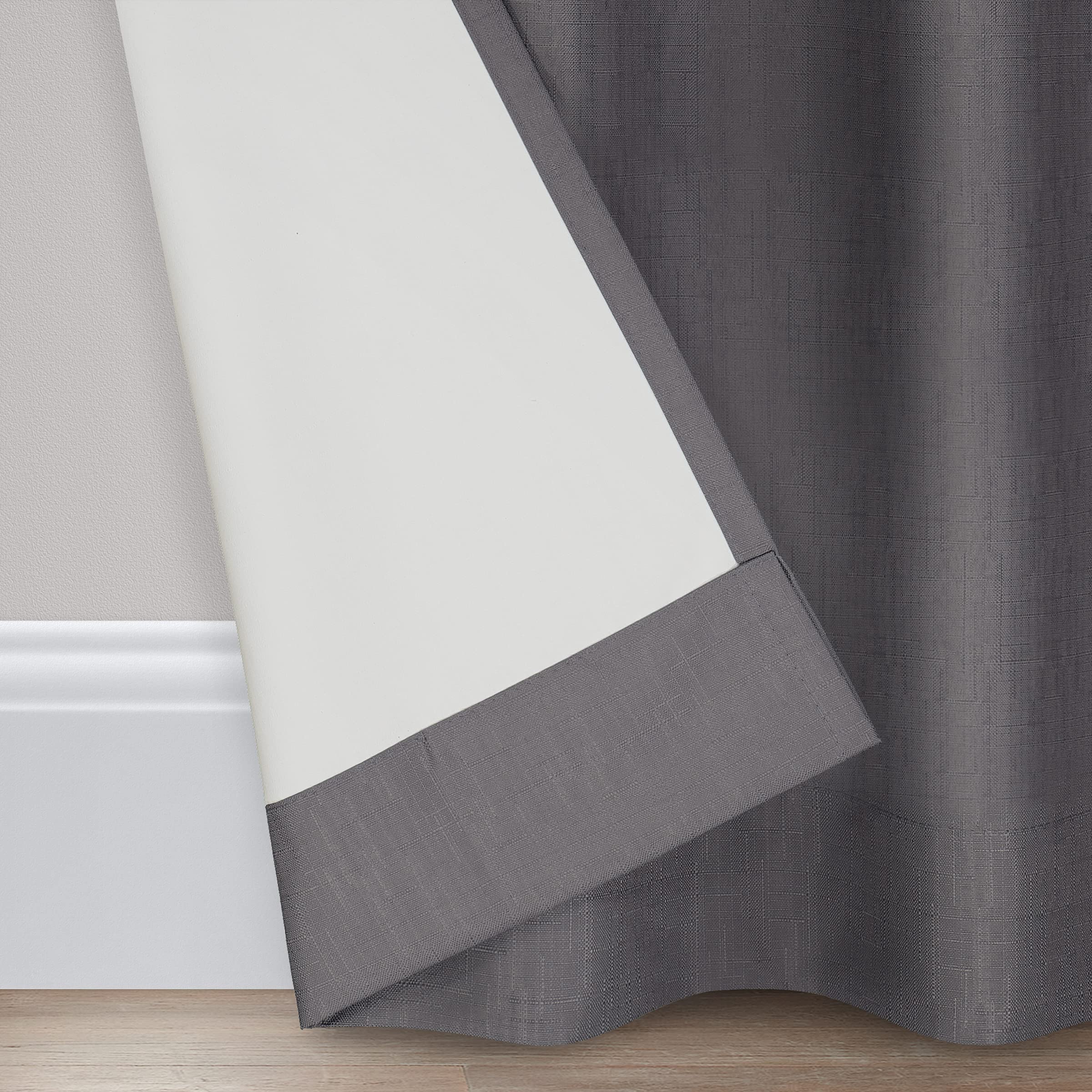 ECLIPSE Kendall Modern Blackout Thermal Rod Pocket Window Curtain for Bedroom or Living Room (1 Panel), 42" x 54", Charcoal
