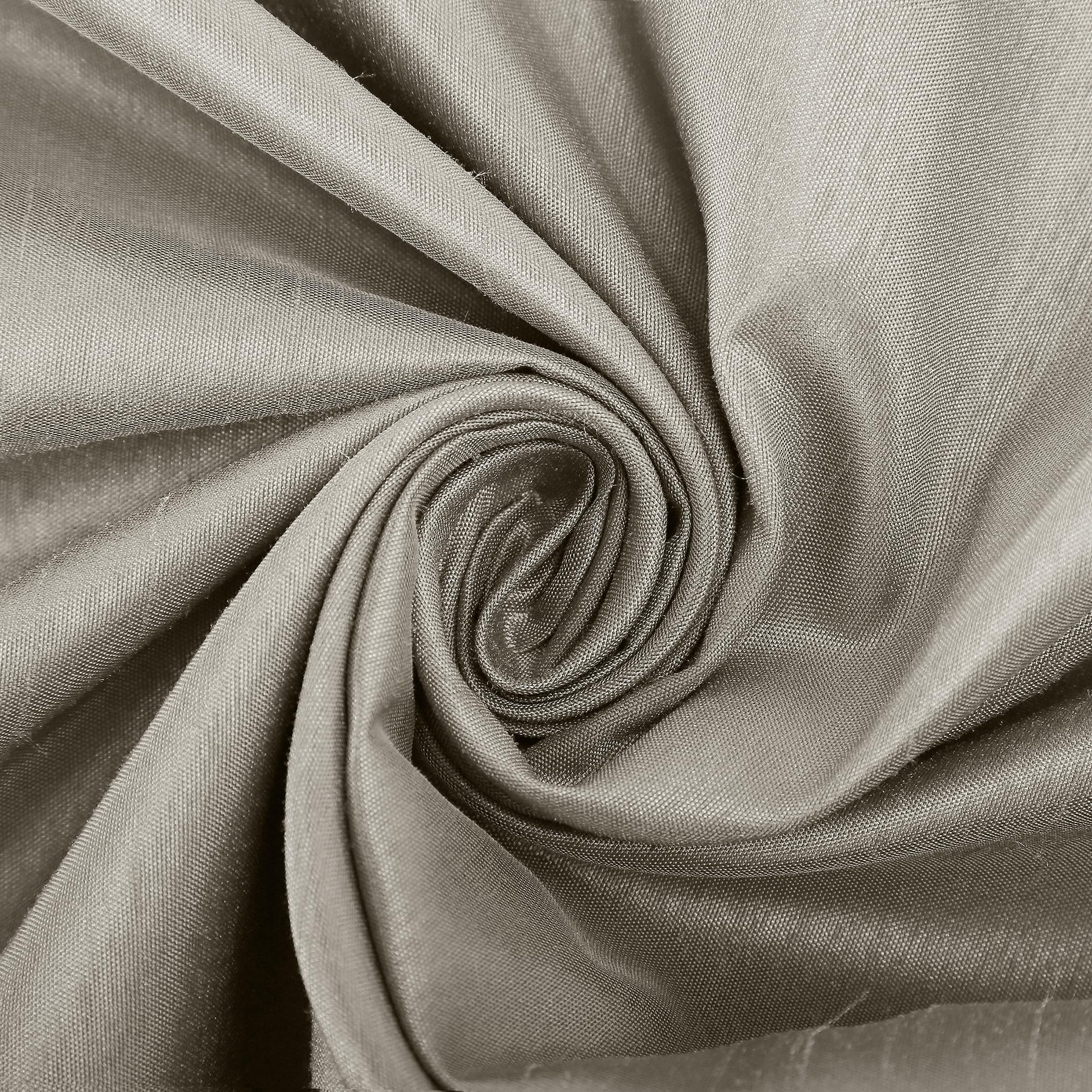 Sun Zero Greyson Faux Dupioni Silk Thermal Extreme Total Blackout Back Tab Curtain Panel, 50" x 63", Stone Beige
