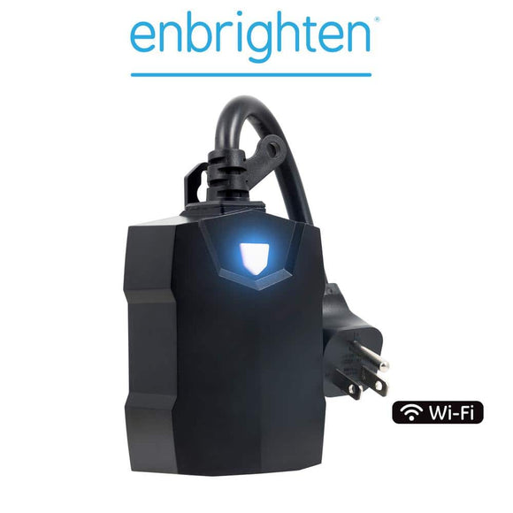 Enbrighten 2-Outlet Outdoor Wi-Fi Smart Plug  Black  71018