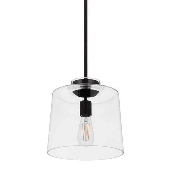 Mullins 10 in. 1-Light Coal Pendant Hanging Light  Modern Industrial Kitchen Pendant Lighting