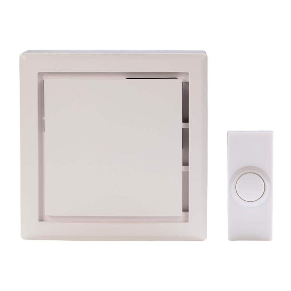 Defiant Wireless Plug-in Doorbell Kit with 1 Push Button  White