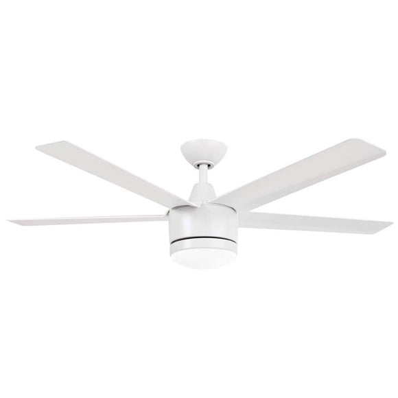 Home Decorators Collection Merwry 52 in. Intergrated LED Matte White Ceiling Fan With Light And Remote Control