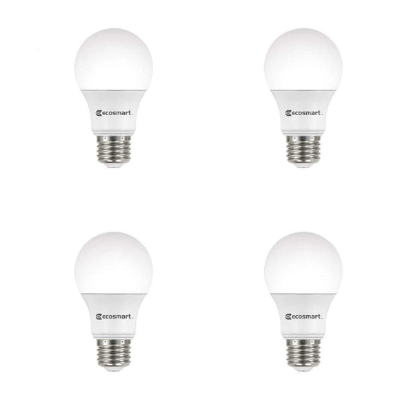 60-Watt Equivalent A19 Non-Dimmable CEC LED Light Bulb Soft White (4-Pack)