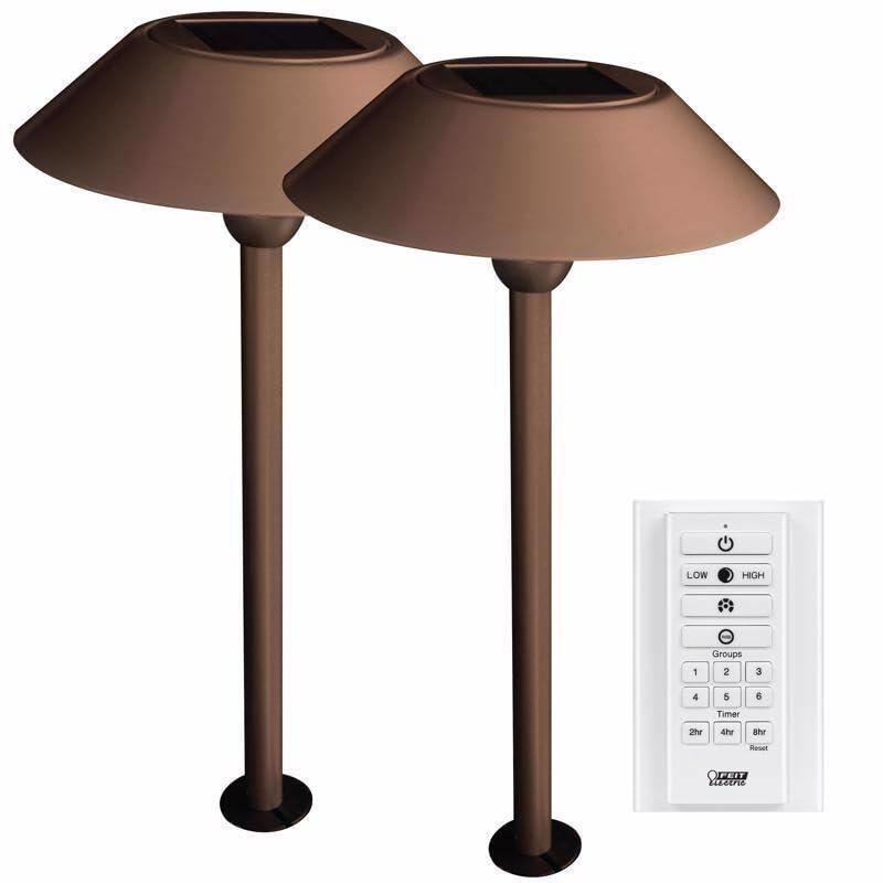 Feit Electric OneSync Bronze Solar Powered 40 W LED Pathway Light 2 pk