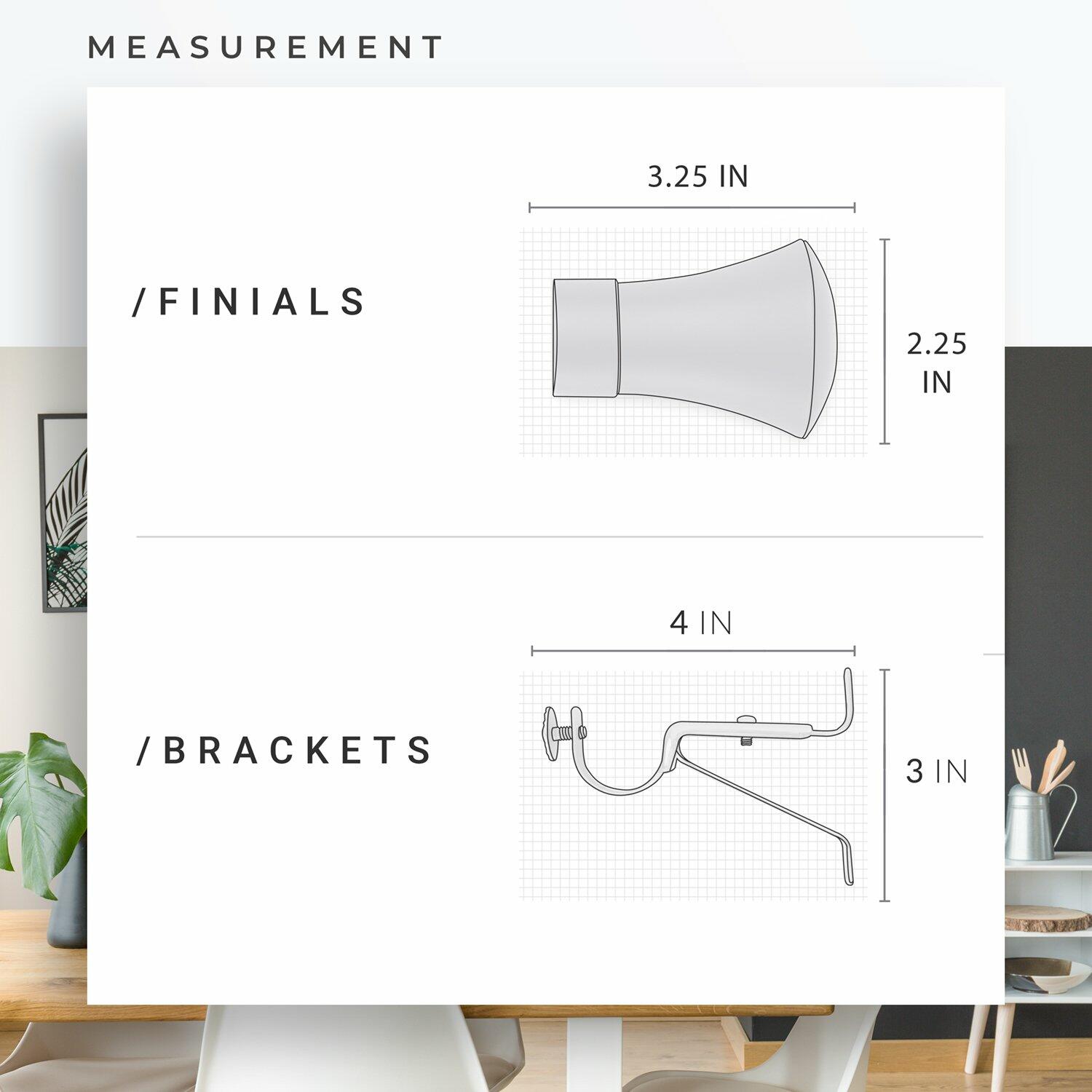 CHICOLOGY 3/4 to 1 inch Diameter Curtain Pole for Drapes with Decorative Finials, Window Decor, Elegant Finished in Brass, Bronze, Nickel & Black Curtain Rods, 48 to 86 inches, Matte Black - Aaron