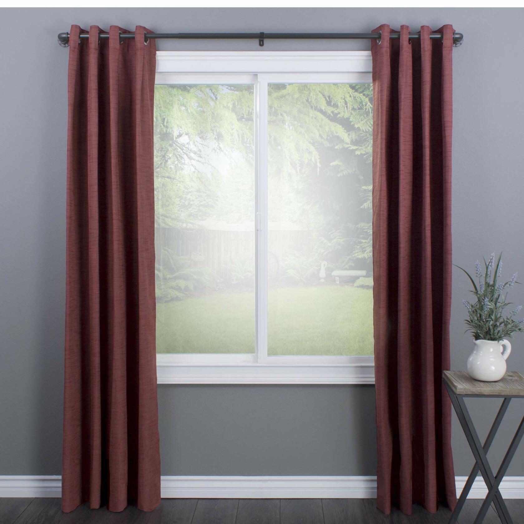 Decopolitan Industrial Wrap Around Telescoping Curtain Rod Set, 36-72", Bronze