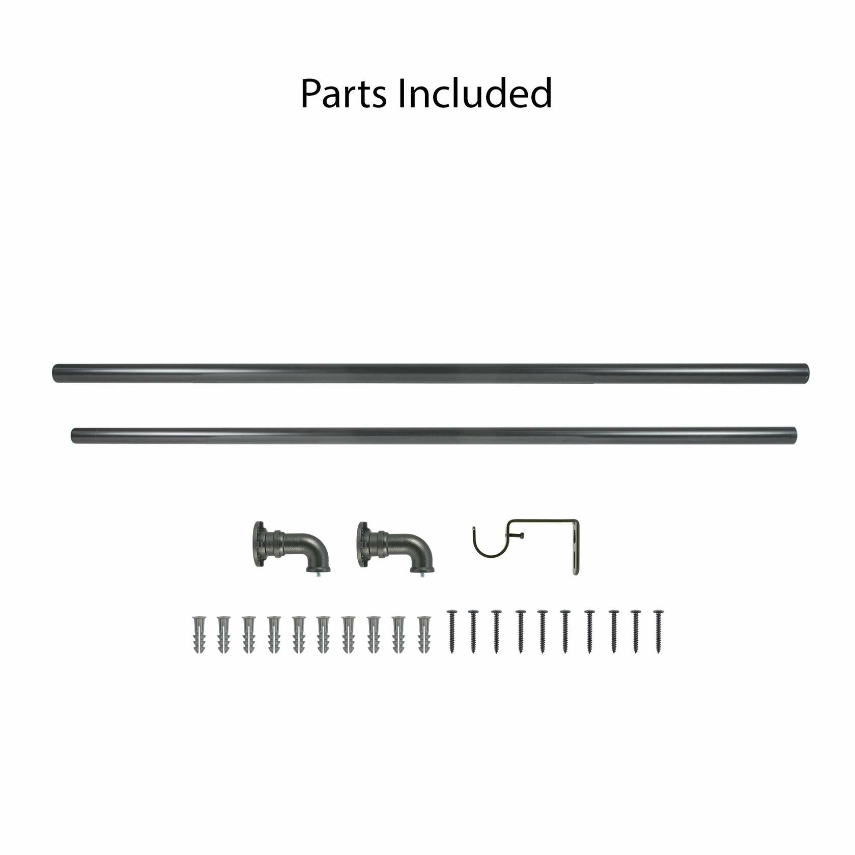 Decopolitan Industrial Wrap Around Telescoping Curtain Rod Set, 36-72", Bronze