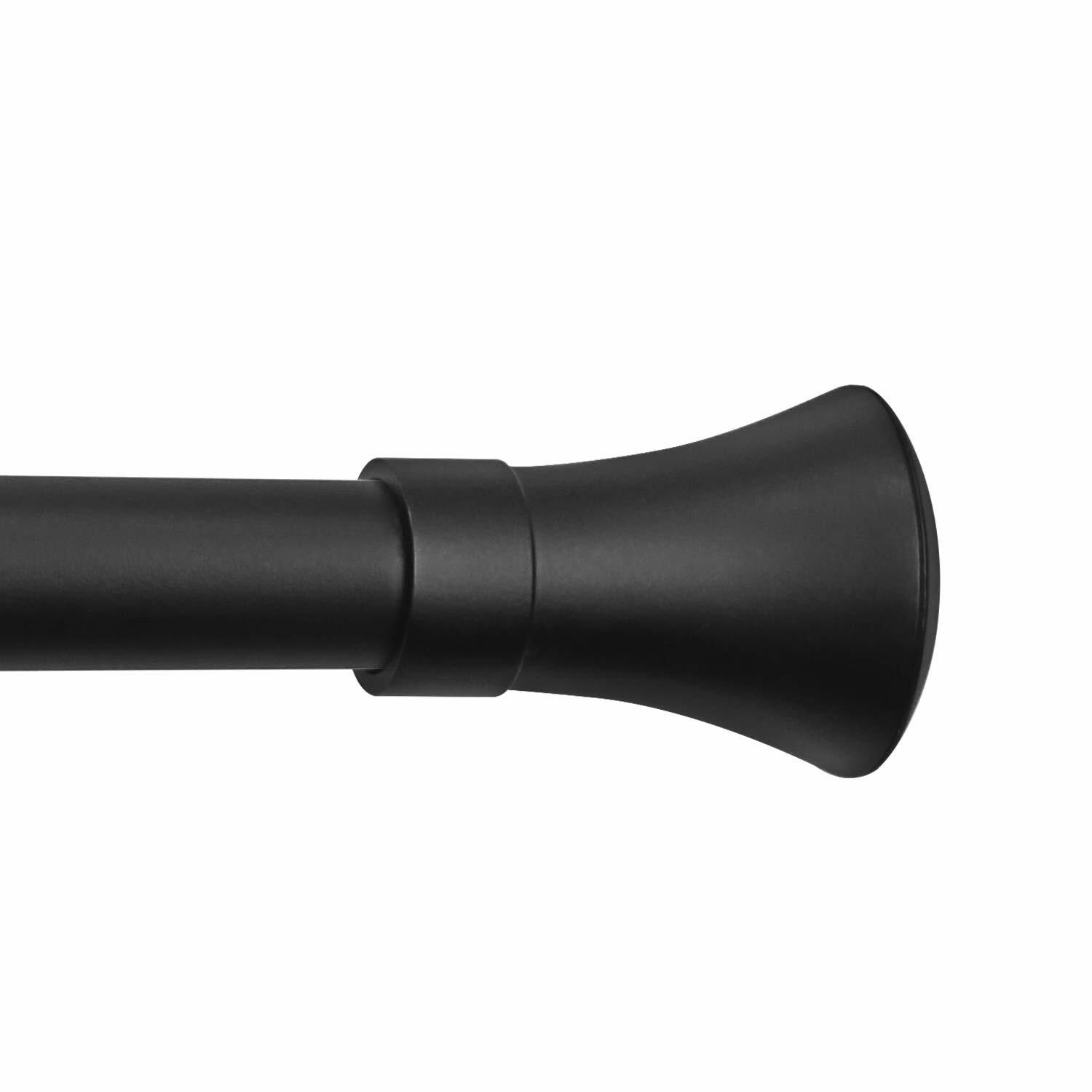 CHICOLOGY 3/4 to 1 inch Diameter Curtain Pole for Drapes with Decorative Finials, Window Decor, Elegant Finished in Brass, Bronze, Nickel & Black Curtain Rods, 48 to 86 inches, Matte Black - Aaron