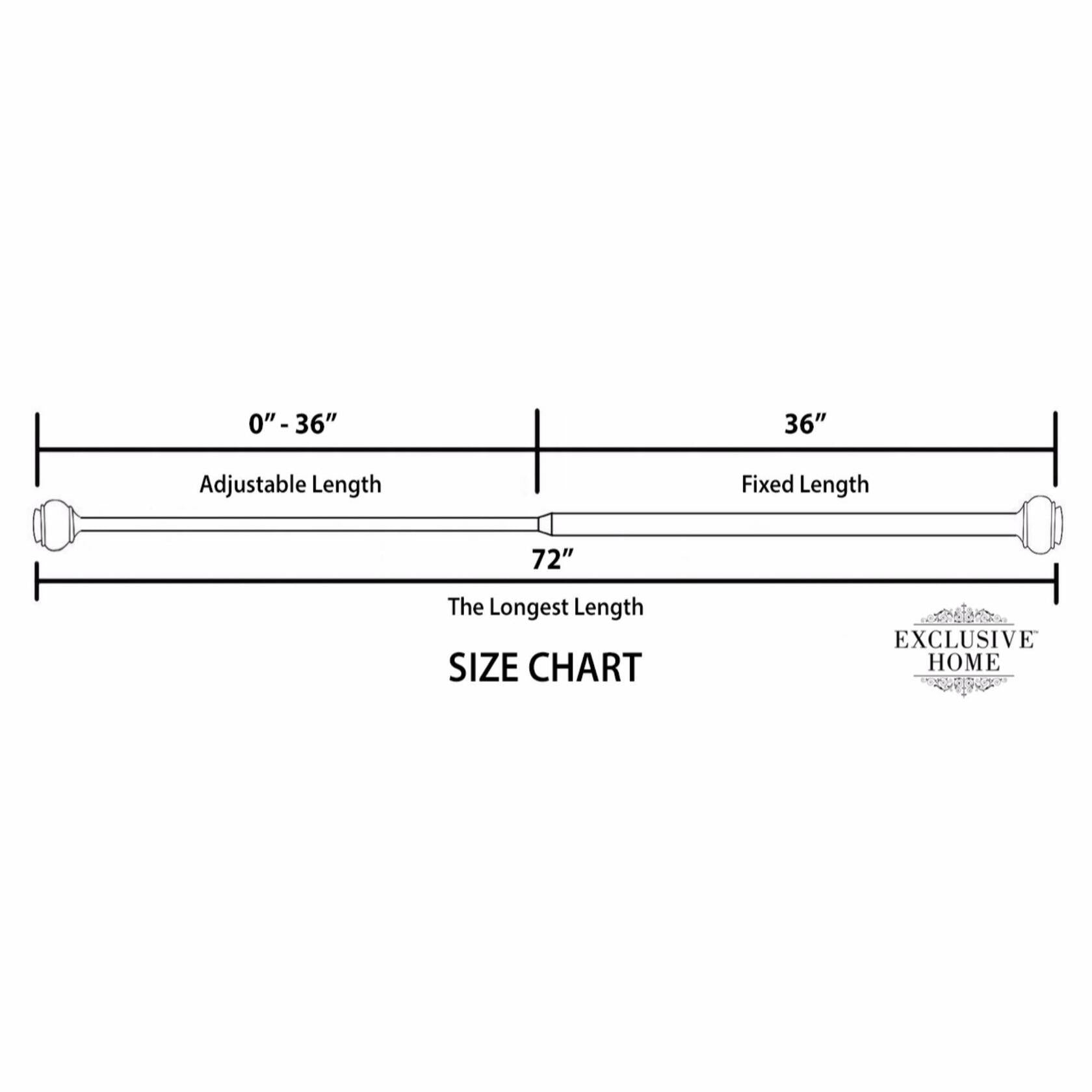 Exclusive Home Curtains Sphere 1" Curtain Rod and Coordinating Finial Set, Matte Black, Adjustable 36"-72"