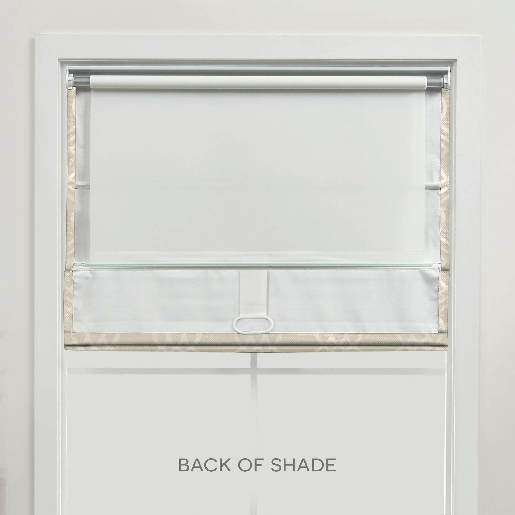 Exclusive Home Curtains Prague Trellis 100% Blackout Polyester Roman Shade, 23"x64", Natural