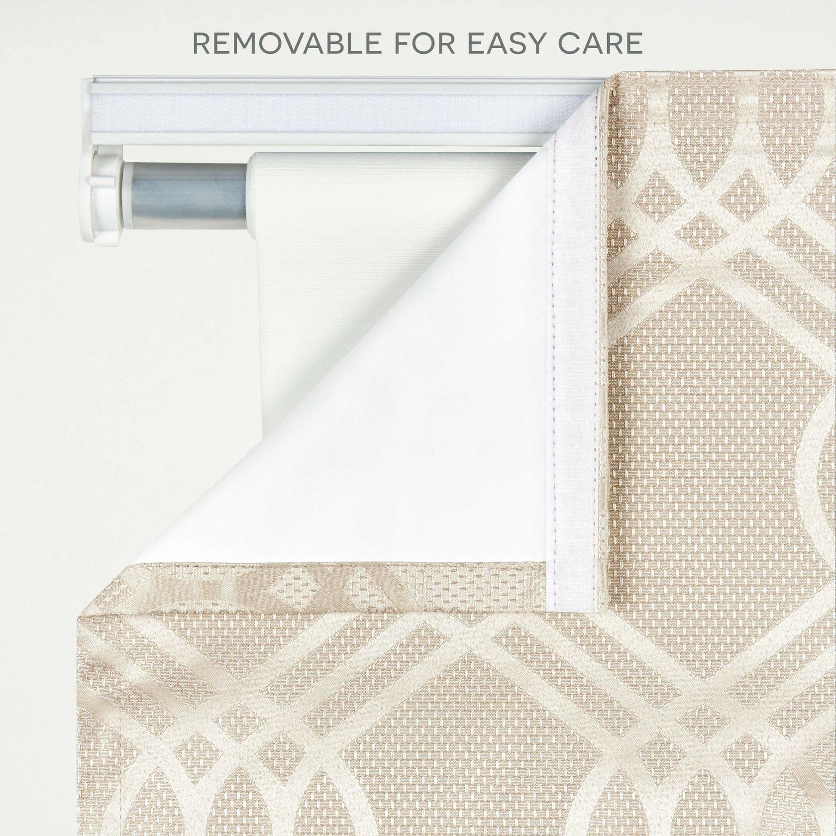 Exclusive Home Curtains Prague Trellis 100% Blackout Polyester Roman Shade, 23"x64", Natural