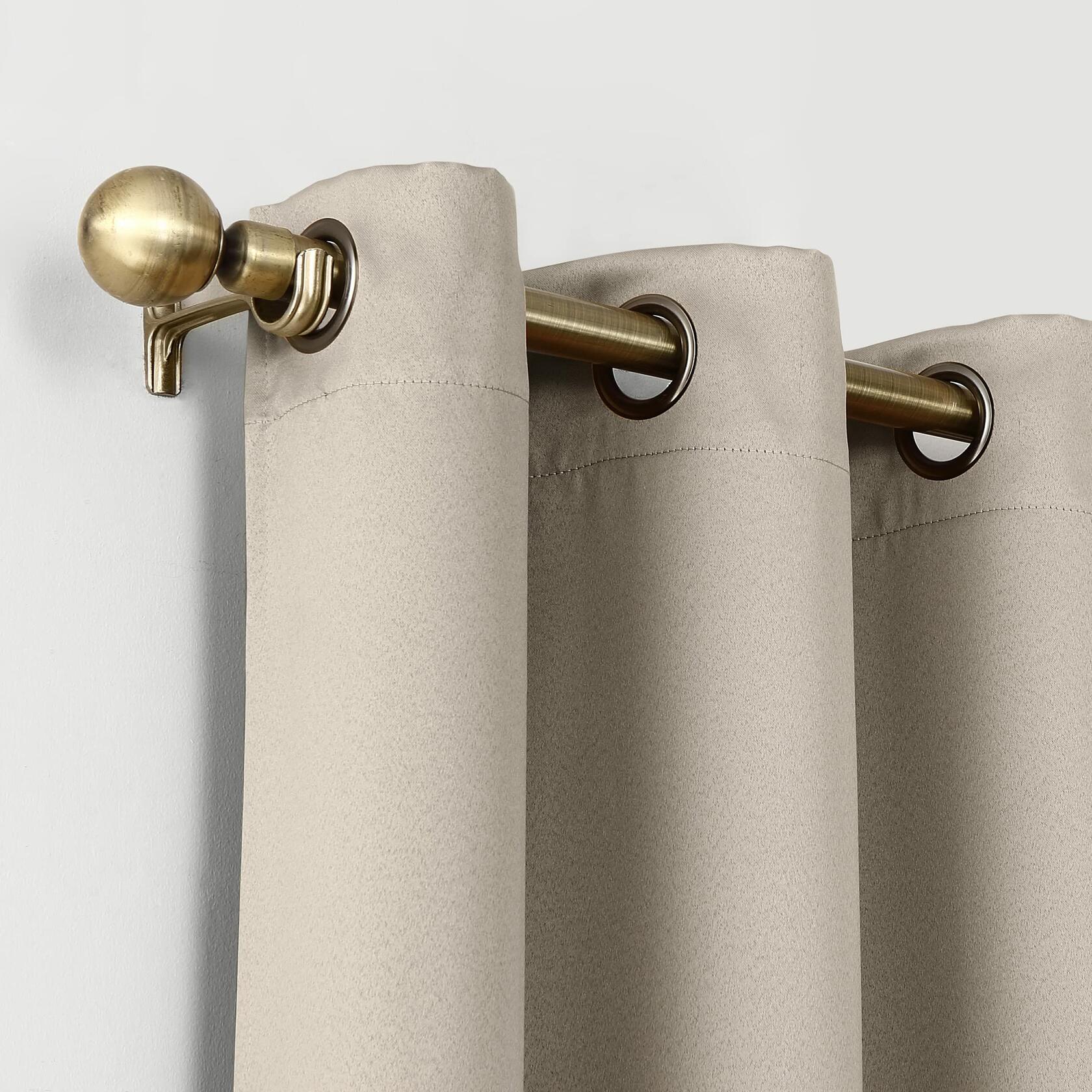 Sun Zero Nordic Theater Grade Extreme 100% Blackout Grommet Curtain Single Panel, 52" x 84", Stone