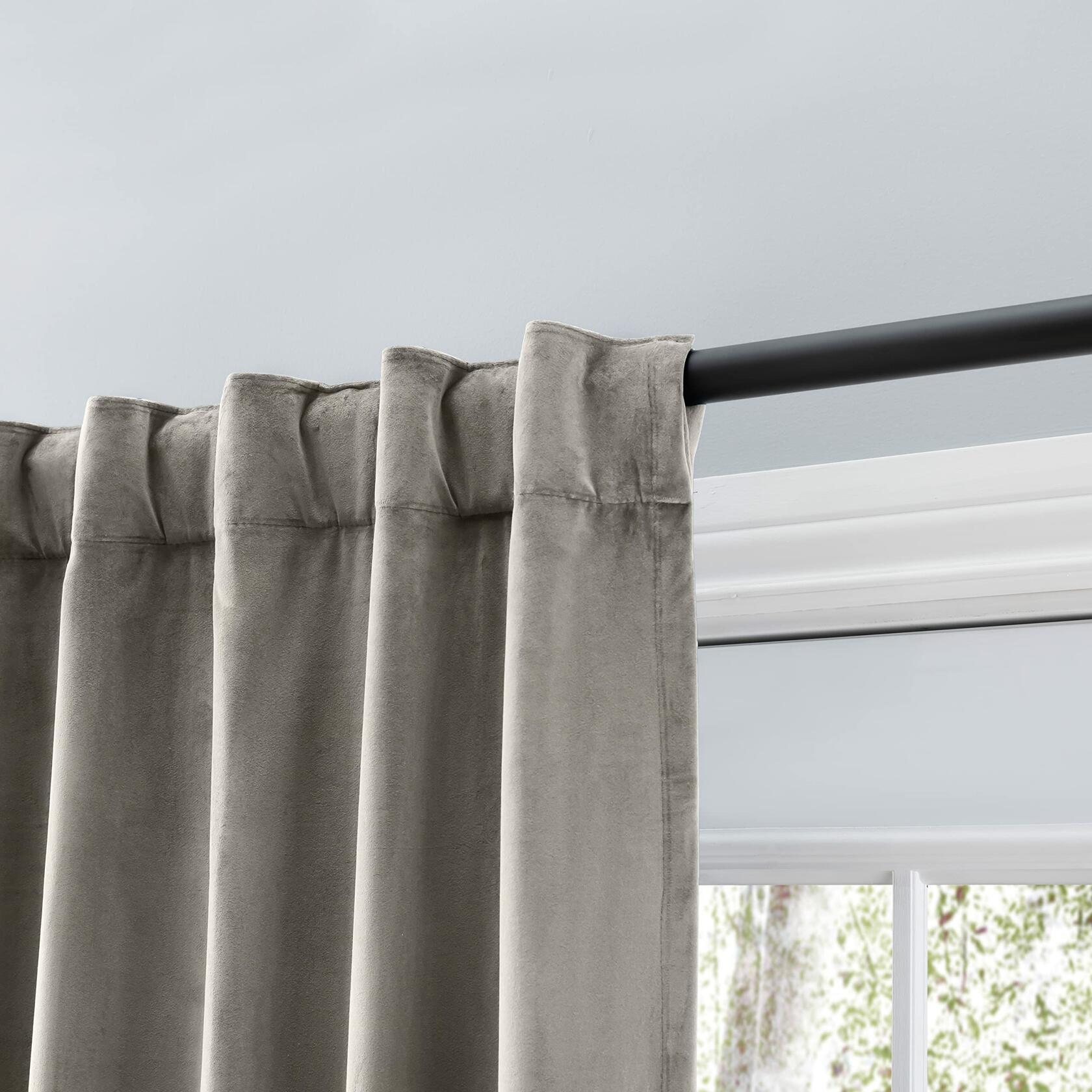 Ricardo | Premium Velvet Rod Pocket with Back Tabs Panel | 50”W x 63”L | Mauve | Rod Pocket Velvet Curtain | Soft Blackout & Sound Absorbing | Elegant Pleated Living Room & Bedroom Velvet Drape