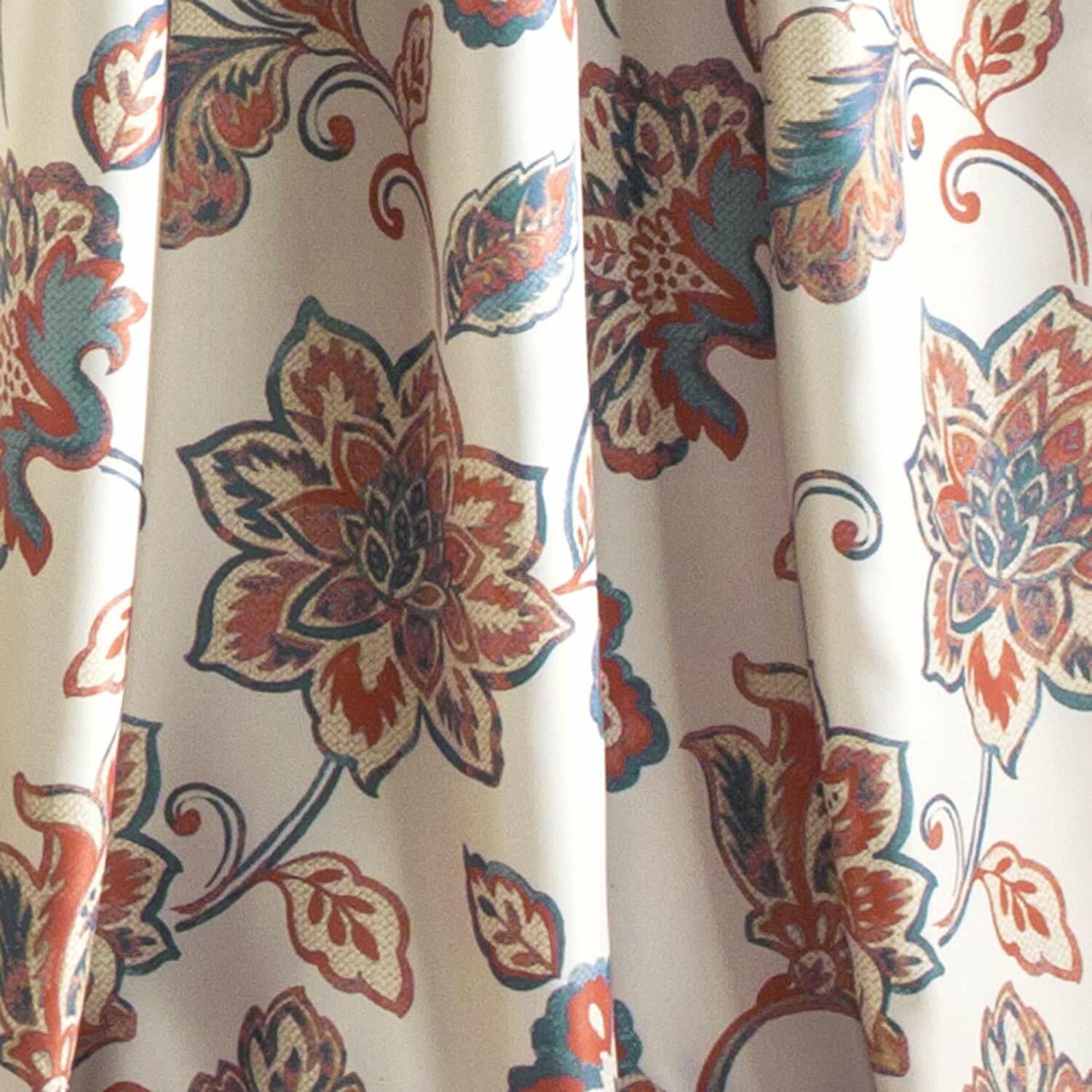 Lush Decor C42236P15-000 Aster Window Room-Darkening, Curtain Panels, 84" x 52" Pair (Paisley), Ivory