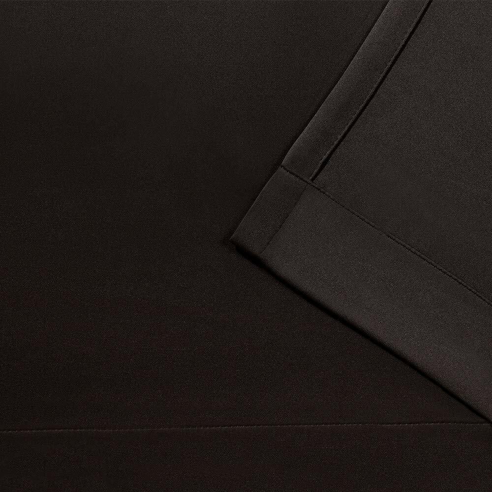 Exclusive Home Curtains Sateen Twill Woven Room Darkening Blackout Pinch Pleat/Hidden Tab Top Curtain Panel Pair, 84" Length, Espresso