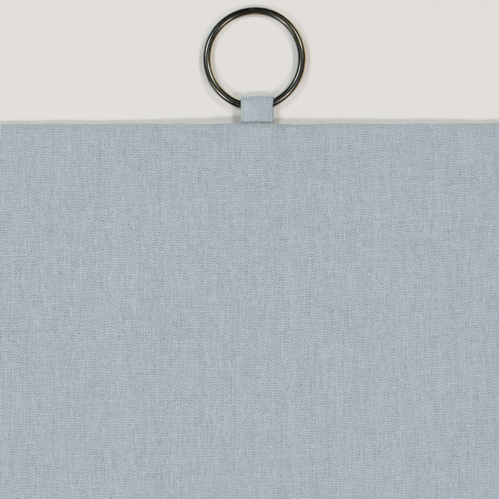 Mercantile Drop Cloth Curtain Panel, Light Filtering Ring & Tab Top with Attached Valance, 84 in Long x 50 in Wide, Farmhouse Single Window Panel, Bedroom, Living Room & Dining Room, Wave Blue