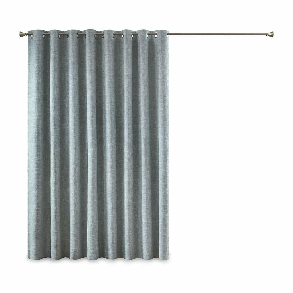 Sun Smart Maya Blackout Curtain Patio Single Window, Textured Heatherd Print, Grommet Top Living Room Décor, Thermal Insulated Light Blocking Drape for Bedroom and Apartments, 100x84, Dusty Seafoam
