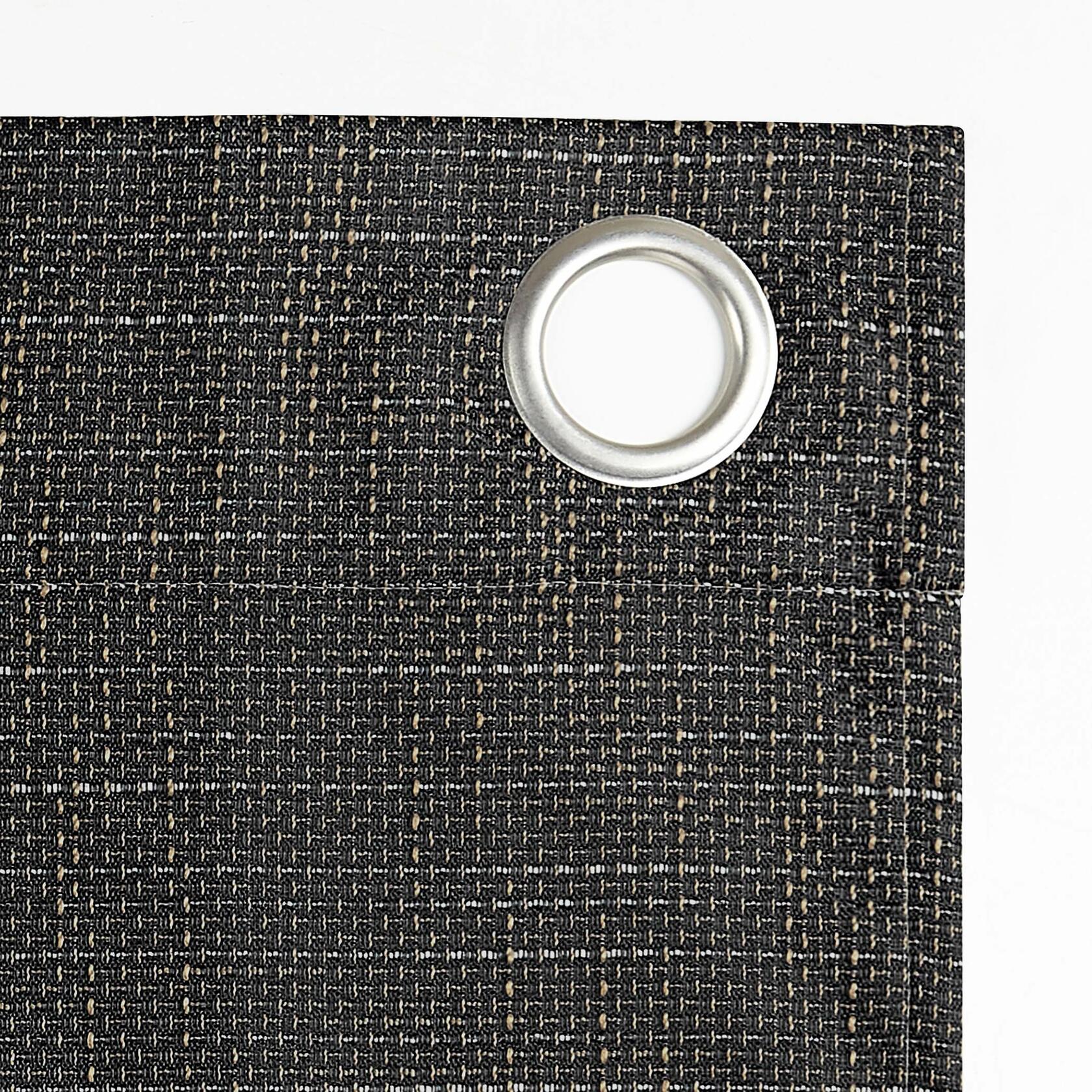 Sun Zero Brooks Burlap Weave Thermal Extreme Total Blackout Grommet Curtain Panel, 52" x 96", Coal