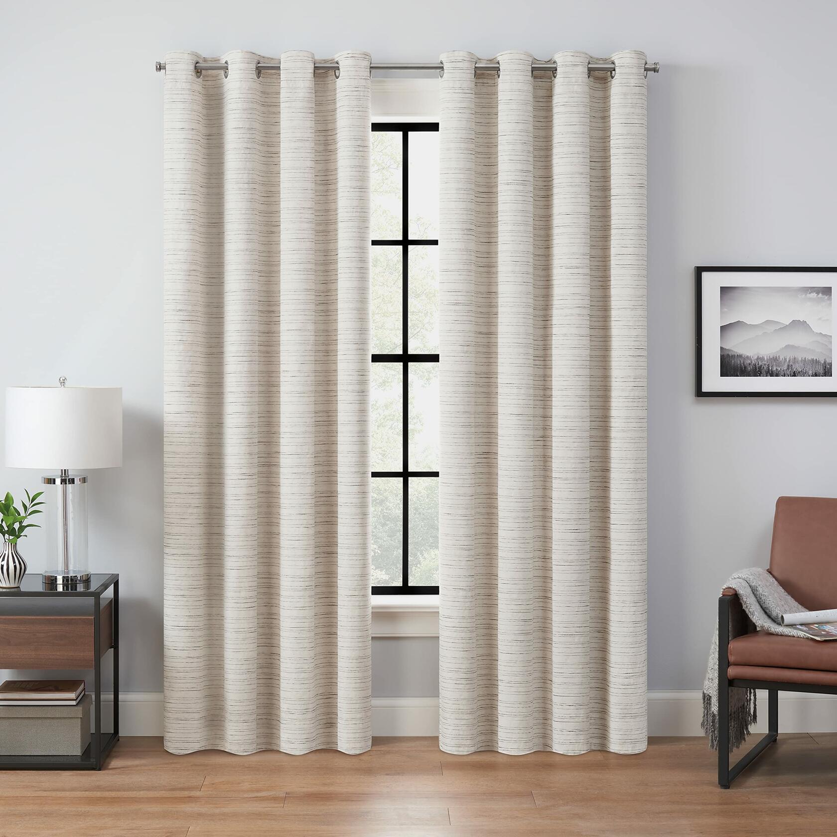 Eclipse Branson Magnitech 100% Blackout Curtain, Grommet Window Curtain Panel, Seamless Magnetic Closure for Bedroom, Living Room or Nursery, 63 in long x 50 in wide, (1 Panel), Ivory