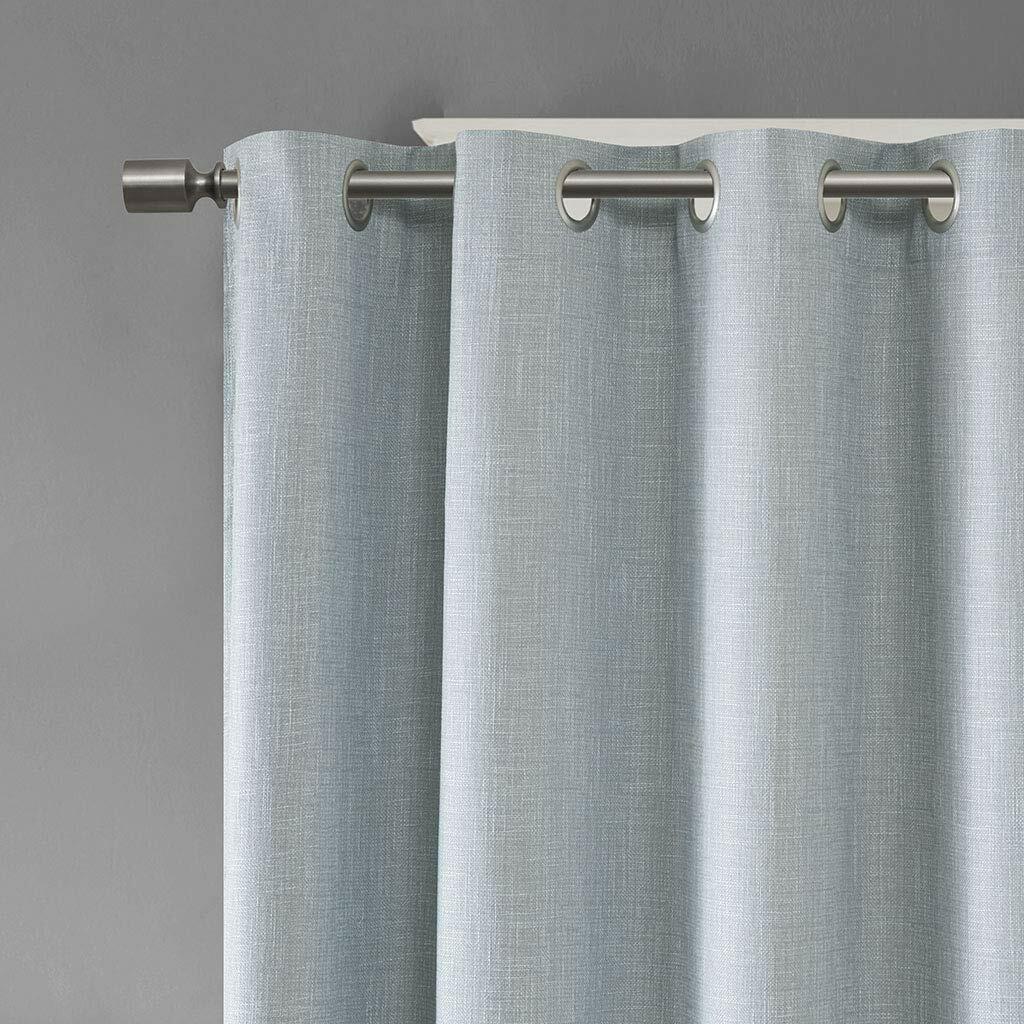 Sun Smart Maya Blackout Curtain Patio Single Window, Textured Heatherd Print, Grommet Top Living Room Décor, Thermal Insulated Light Blocking Drape for Bedroom and Apartments, 100x84, Dusty Seafoam