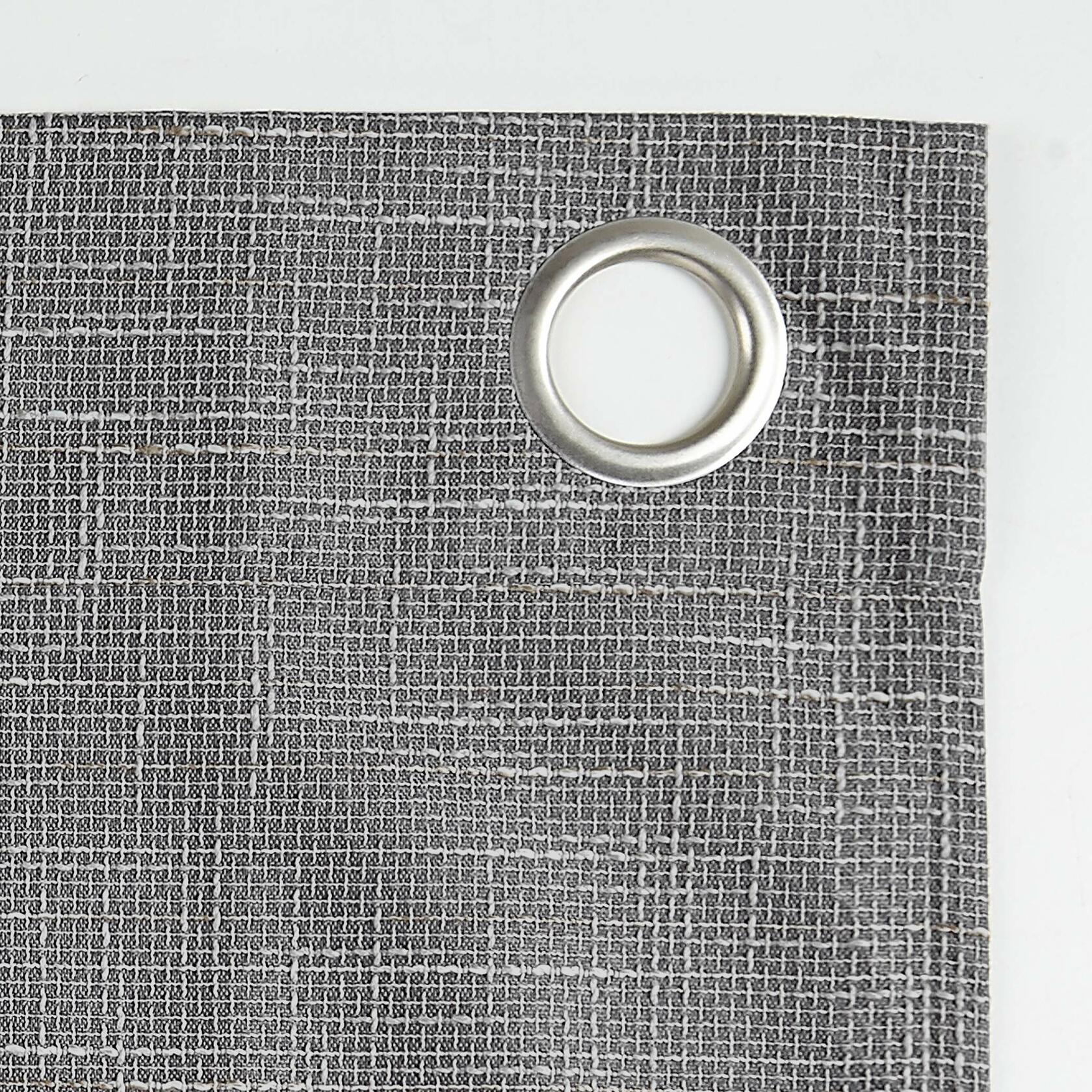 Sun Zero Brooks Burlap Weave Thermal Extreme Total Blackout Grommet Curtain Panel, 52" x 96", Gray