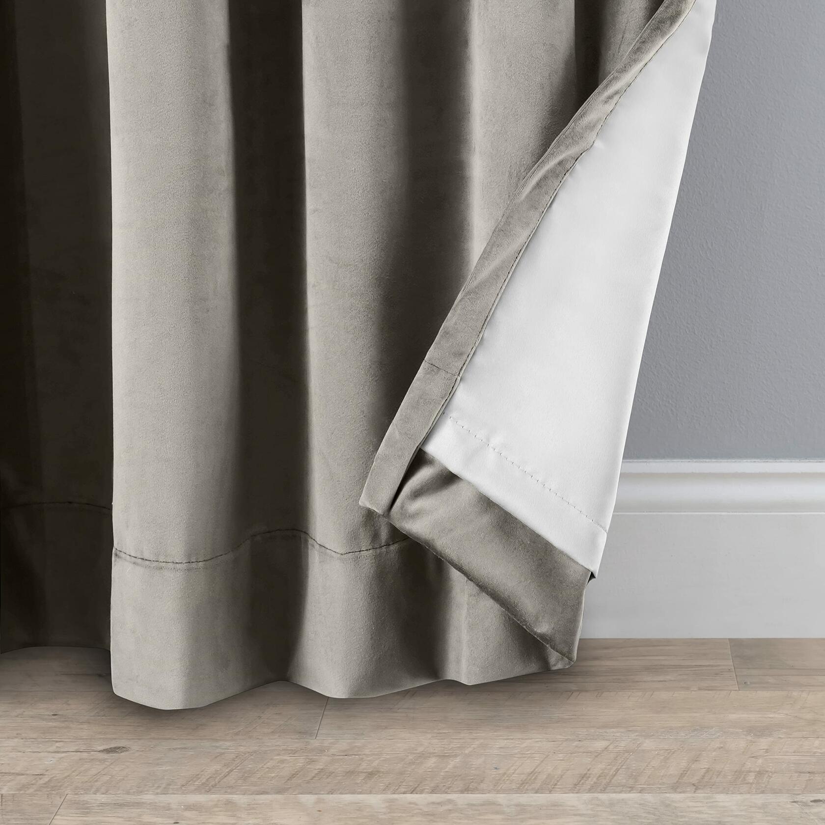 Ricardo | Premium Velvet Rod Pocket with Back Tabs Panel | 50”W x 63”L | Mauve | Rod Pocket Velvet Curtain | Soft Blackout & Sound Absorbing | Elegant Pleated Living Room & Bedroom Velvet Drape