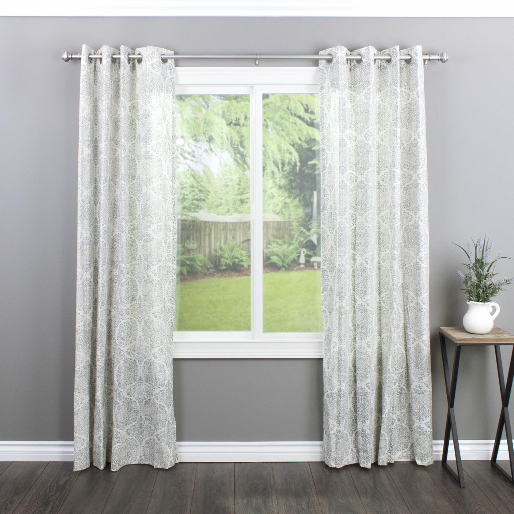 Decopolitan 278656829 1-Inch Urn Single Window Treatment Rod Set, 18 to 36-Inch, Antique Silver