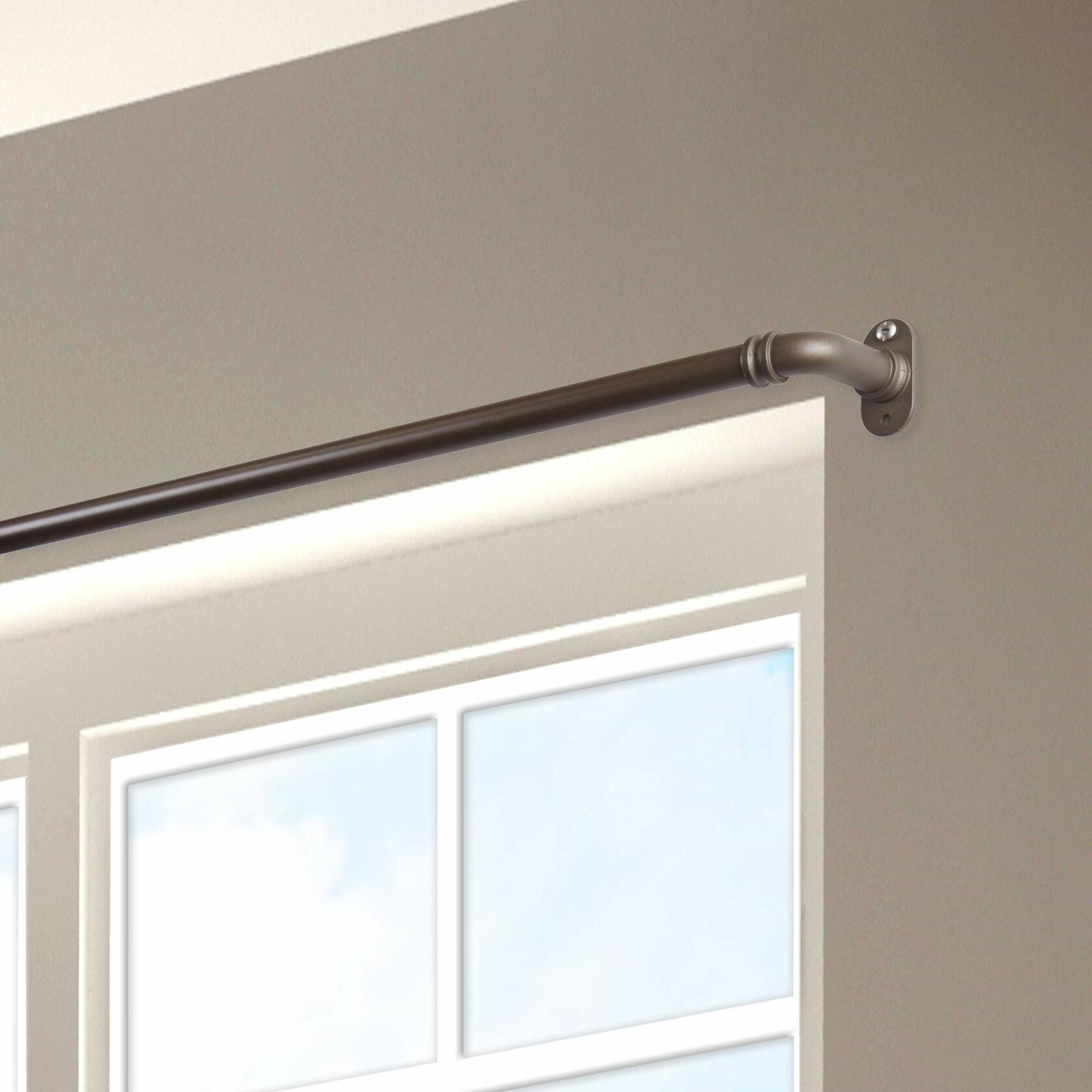 Rod Desyne 5/8" Blackout Curtain Rod, 28-48 inch, Antique Brass