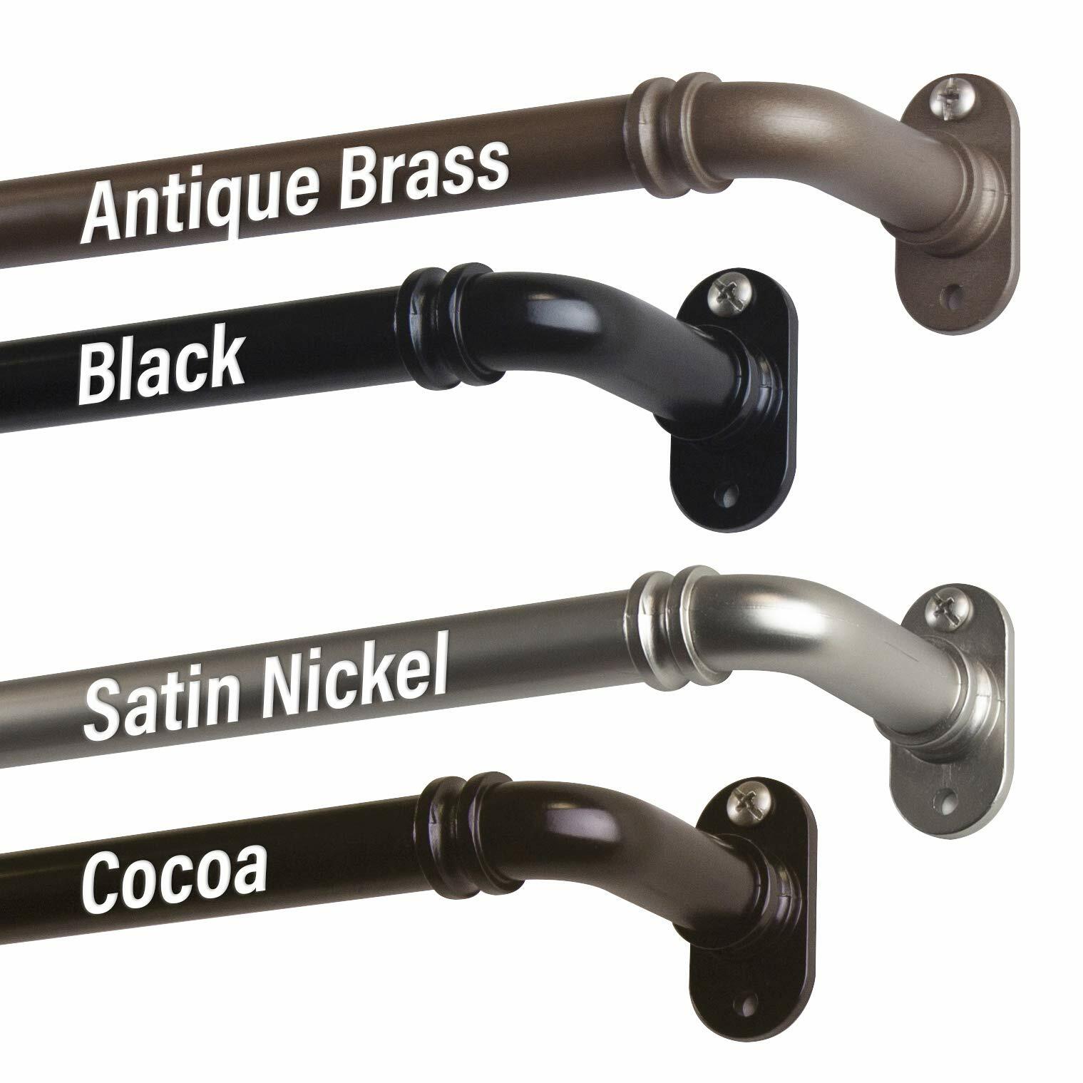 Rod Desyne 5/8" Blackout Curtain Rod, 28-48 inch, Antique Brass