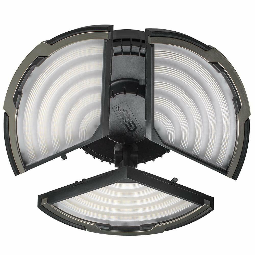 Spin Light 10 in. High Output 4000 Lumens Black LED Flush Mount Ceiling Light with 3 Adjustable Heads 5000K