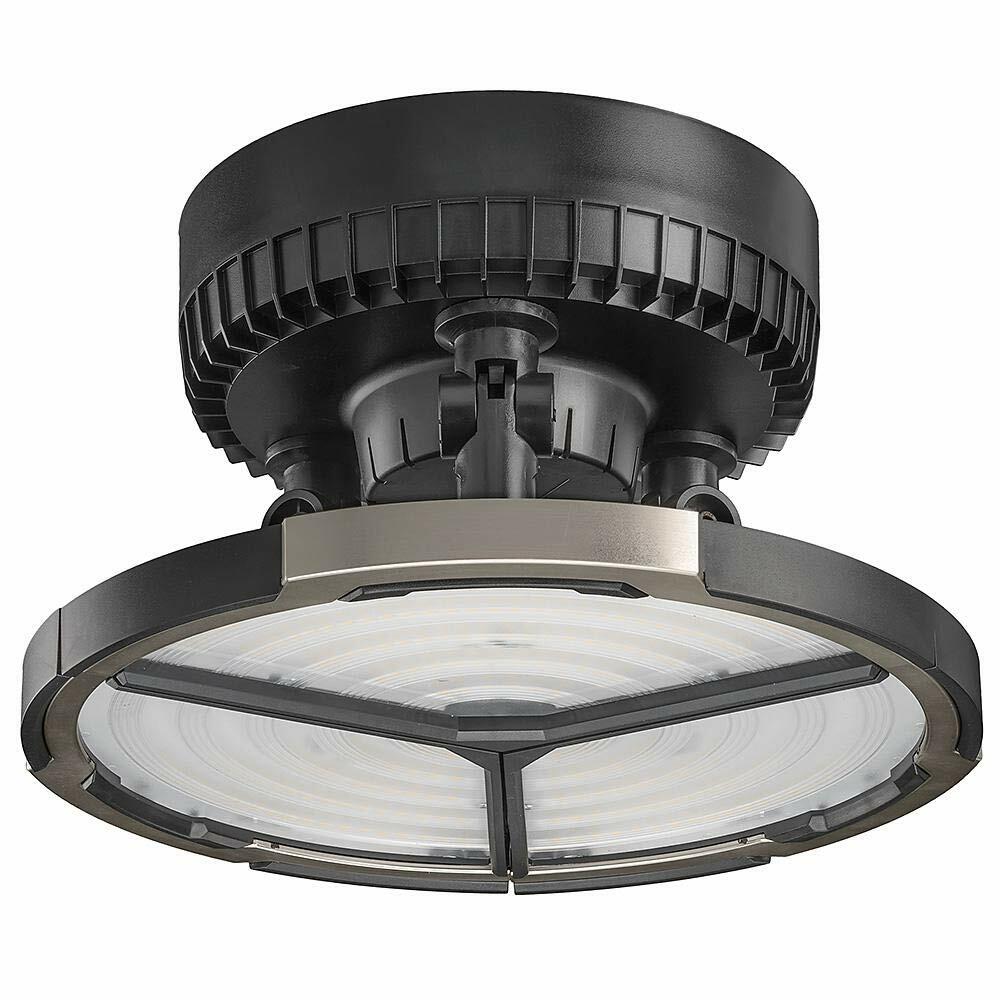 Spin Light 10 in. High Output 4000 Lumens Black LED Flush Mount Ceiling Light with 3 Adjustable Heads 5000K