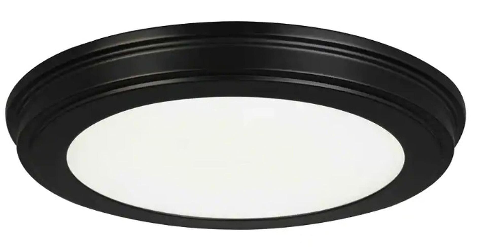13 in. Matte Black Selectable LED Flush Mount