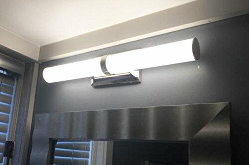 23-Watt Polished Nickel Integrated LED Bath Light with Tube Etched Glass