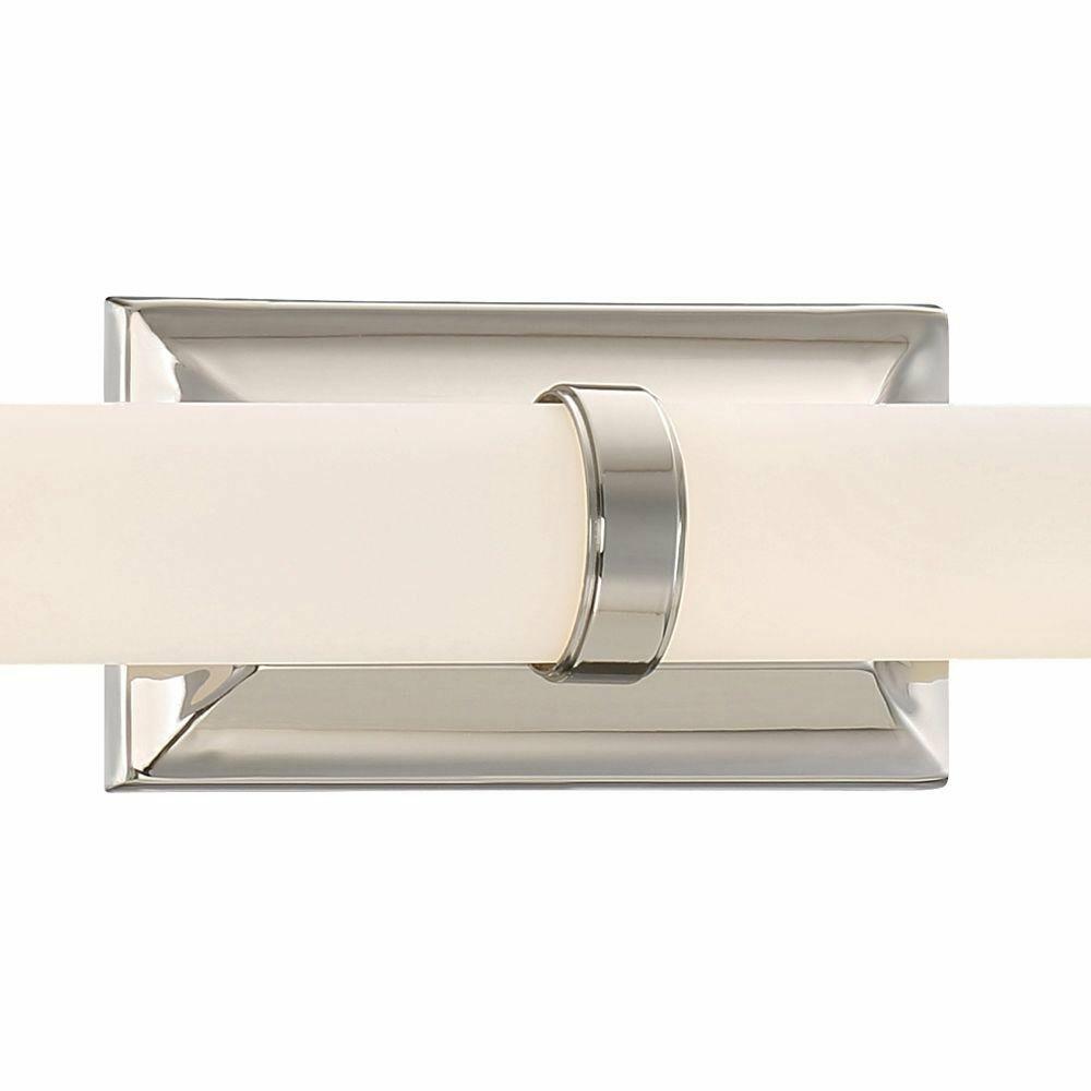 Home Decorators Collection 12-Watt Polished Nickel Integrated LED Bath Light with Tube Etched Glass