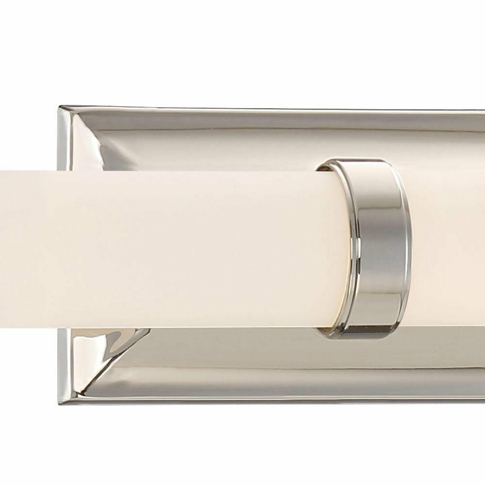 23-Watt Polished Nickel Integrated LED Bath Light with Tube Etched Glass