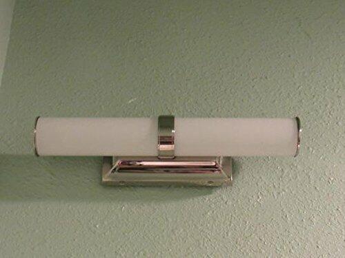 Home Decorators Collection 12-Watt Polished Nickel Integrated LED Bath Light with Tube Etched Glass