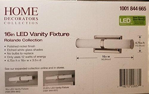 Home Decorators Collection 12-Watt Polished Nickel Integrated LED Bath Light with Tube Etched Glass
