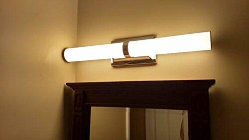 23-Watt Polished Nickel Integrated LED Bath Light with Tube Etched Glass