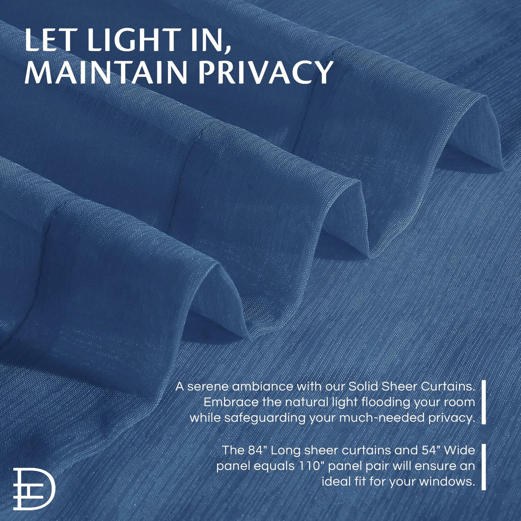 Sheer Window Curtains 2 Panels 54" W x 84" L (108" W) Extra Wide Linen Curtains & Drapes for Living Room, Bedroom, Farmhouse Curtains, Boho Decor, Light Filtering Window Treatments with Grommets