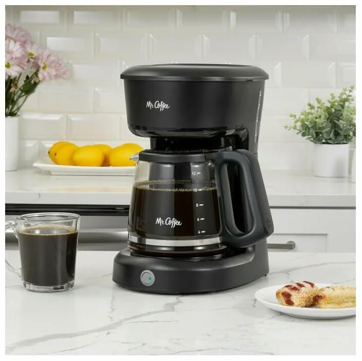 Mr. Coffee Easy On/Off 12-Cup Coffee Maker Switch Pour Grab-a-Cup Auto Pause Black