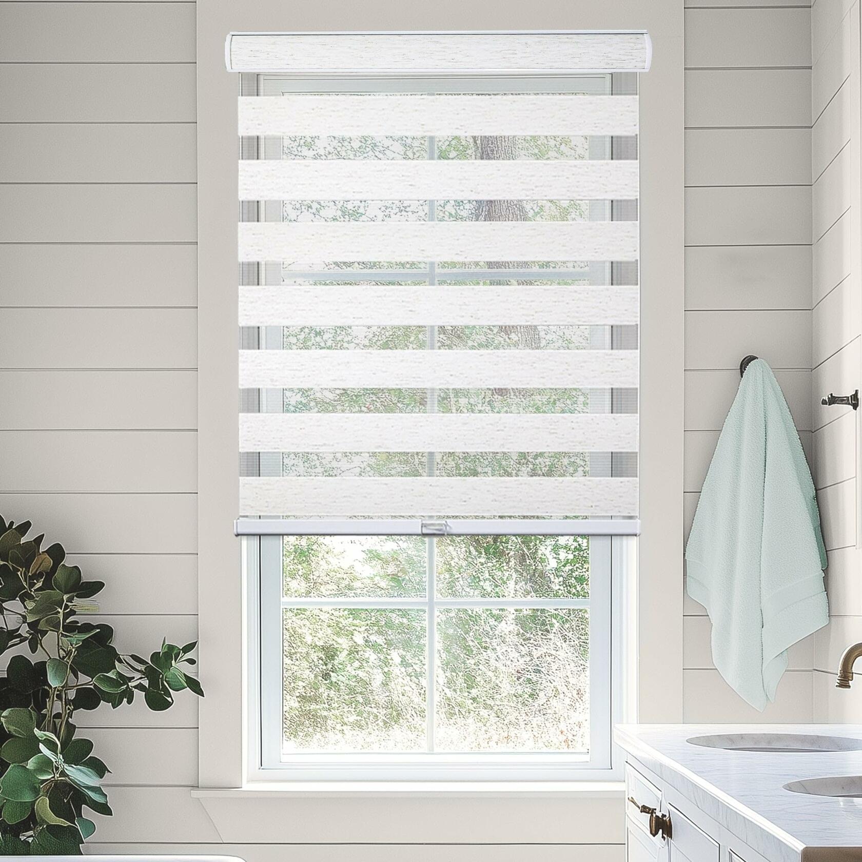 CHICOLOGY Zebra Blinds, Roller Window Shades, Blinds for Windows, Roller Shades for Windows, Window Shades for Home, Window Shades, Pull Down Shades for Windows, 21" W X 72" H, Basic Natural