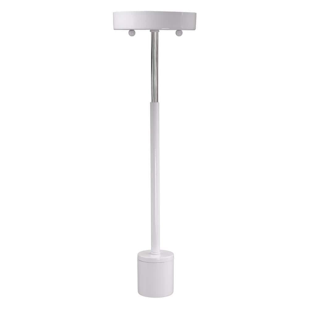 White Pendant Light Kit with Partial Metal Rod