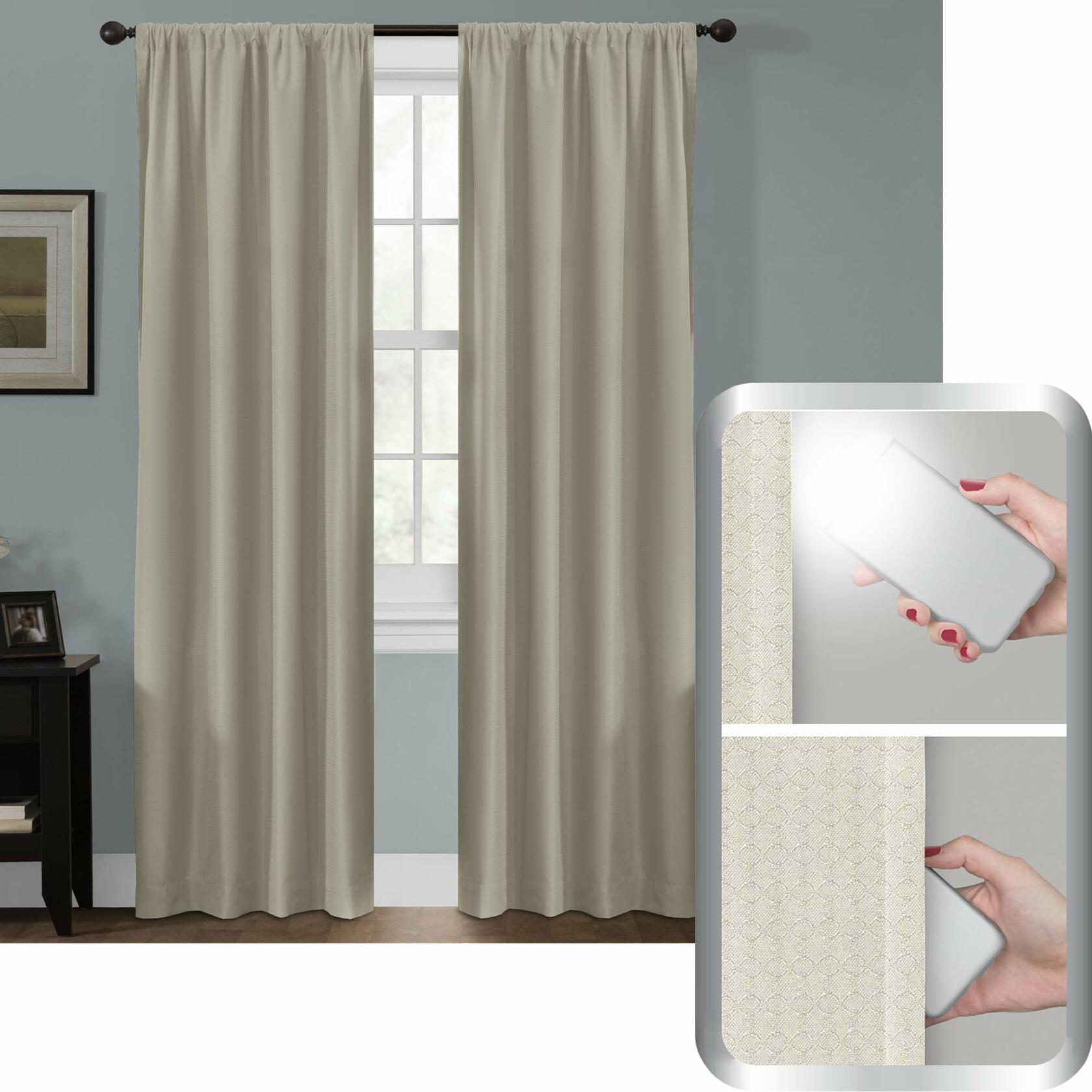 Maytex Julius 100 Percent Smart Curtains, 50 inches x 84 inches, Linen