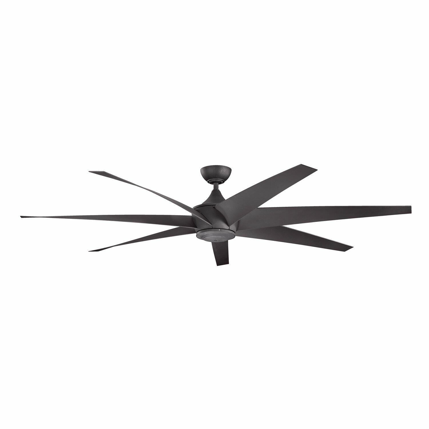 Kichler Lehr 80" Ceiling Fan in Distressed Black, 7-Blade Indoor Outdoor Fan, (80" W x 19.25" H), 310115DBK