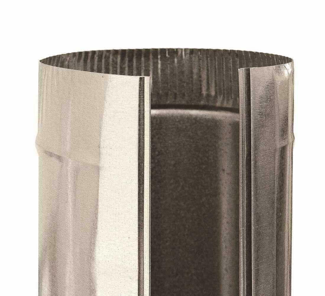 4 in. x 5 ft. Beaded Metal Duct Pipe